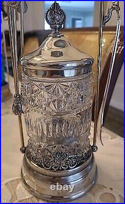 Antique 1880 Pickle Jar Victorian silver plate