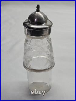 Antique 1880s Victorian Silver Plate 6-Piece Footed Cruet Set READ DESCRIPTION