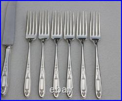 Antique 1921 Grosvenor Silver Plate 50 Piece Set Service for 6+ Chest MSRP $625