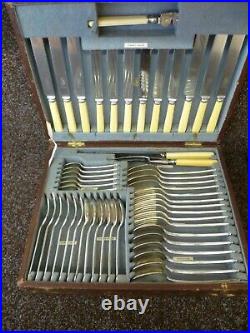 Antique 48 Piece Canteen Of''mappin & Webb'''pembury' Pattern Table Cutlery