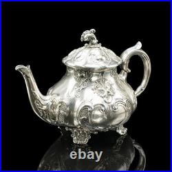 Antique 4 Piece Tea Service, English, Silver Plate, Coffee Pot, Edwardian, 1910