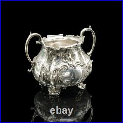 Antique 4 Piece Tea Service, English, Silver Plate, Coffee Pot, Edwardian, 1910