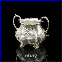 Antique 4 Piece Tea Service, English, Silver Plate, Coffee Pot, Edwardian, 1910