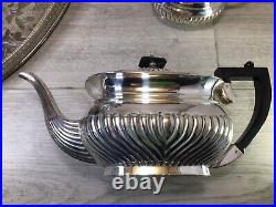 Antique 4 piece tea coffee set milk sugar and large tray superb condition
