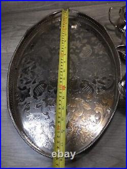 Antique 4 piece tea coffee set milk sugar and large tray superb condition