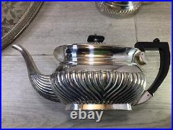 Antique 4 piece tea coffee set milk sugar and large tray superb condition