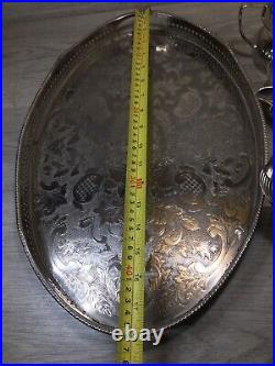 Antique 4 piece tea coffee set milk sugar and large tray superb condition
