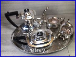 Antique 4 piece tea coffee set milk sugar and large tray superb condition