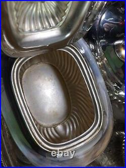 Antique 4 piece tea coffee set milk sugar and large tray superb condition