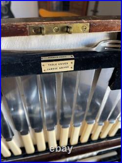 Antique 53 Piece Silver Plated Canteen of Cutlery engraved C Walker & Hall