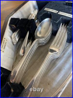 Antique 53 Piece Silver Plated Canteen of Cutlery engraved C Walker & Hall