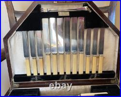 Antique 53 Piece Silver Plated Canteen of Cutlery for 6 Persons Walker & Hall