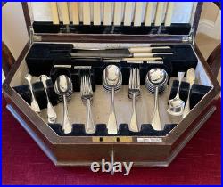Antique 53 Piece Silver Plated Canteen of Cutlery for 6 Persons Walker & Hall