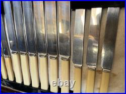Antique 53 Piece Silver Plated Canteen of Cutlery for 6 Persons Walker & Hall