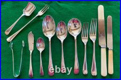 Antique 53 Piece Silver Plated Canteen of Cutlery for 6 Persons Walker & Hall