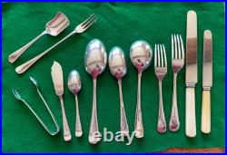 Antique 53 Piece Silver Plated Canteen of Cutlery for 6 Persons Walker & Hall