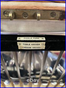 Antique 53 Piece Silver Plated Canteen of Cutlery for 6 Persons Walker & Hall