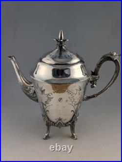 Antique 6 Piece Meriden Brittania Co Silver Plate Aesthetic Movement Tea Set