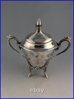 Antique 6 Piece Meriden Brittania Co Silver Plate Aesthetic Movement Tea Set