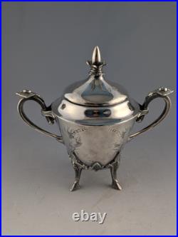 Antique 6 Piece Meriden Brittania Co Silver Plate Aesthetic Movement Tea Set