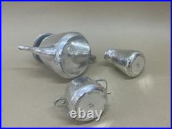 Antique Arts And Crafts Planished Silver Plated 3 Piece Tea Service C1920