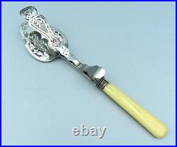 Antique Asparagus Tongs Ornate Engraved Victorian Silver Plated Mappin & Webb