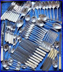 Antique C1880 Old English Cutlery 82 Pieces by James Deakin