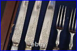 Antique CANTEEN 1846 With CUTLERY SET 24 Piece Silver Plated Mother Of Pearl-C23