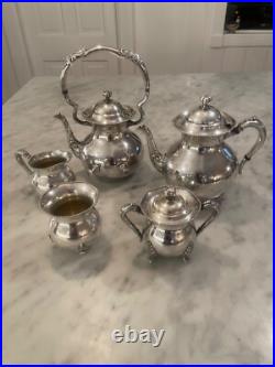 Antique Complete 5 Piece Silver-Plate Tea/Coffee Set-SHEETS R. S. CO. 1875/1402