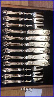 Antique Cutletry Set 12 Piece Sterling Silver 92.5% Hallmarked 1908