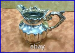 Antique Derby Silver Co. Quadruple Plate-4-Piece Tea Set and 1 Reed Barton Dish