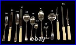 Antique Deykin & Harrison 55 Piece Cutlery Set Old English A. 1 Silver Plate