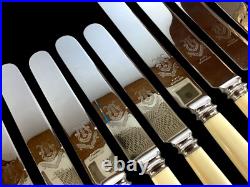 Antique Deykin & Harrison 55 Piece Cutlery Set Old English A. 1 Silver Plate