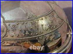 Antique Edwardian Revolving Domed Oval Silverplate Chafing Dish Food Warmer