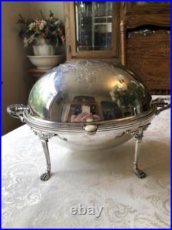 Antique Edwardian Silver Plate Three Piece Serving Warmer Hallmarked