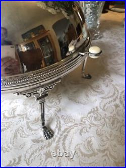 Antique Edwardian Silver Plate Three Piece Serving Warmer Hallmarked