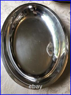 Antique Edwardian Silver Plate Three Piece Serving Warmer Hallmarked