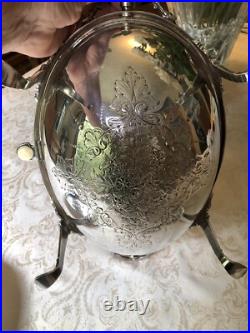Antique Edwardian Silver Plate Three Piece Serving Warmer Hallmarked