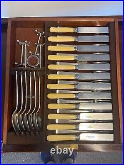 Antique Elkington & Co. Plate Canteen With Cutlery Set 86 pieces c1930s