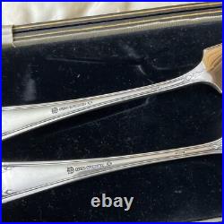 Antique Elkington & Co Silver Plate Fish Servers Cutlery Set Boxed Grape Vine