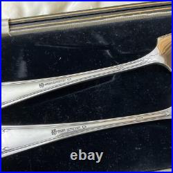 Antique Elkington & Co Silver Plate Fish Servers Cutlery Set Boxed Grape Vine
