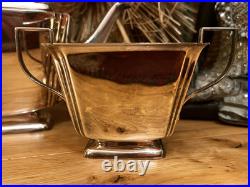 Antique English Art Deco Silver Plated 3 Piece Tea Set