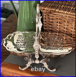 Antique English Silver Plate Biscuit Warmer Folding Clamshell Muffin Biscuit Box