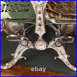 Antique English Silver Plate Biscuit Warmer Folding Clamshell Muffin Biscuit Box