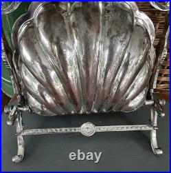 Antique English Silver Plate Biscuit Warmer Folding Clamshell Muffin Biscuit Box