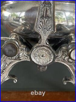 Antique English Silver Plate Biscuit Warmer Folding Clamshell Muffin Biscuit Box