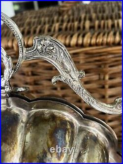 Antique English Silver Plate Biscuit Warmer Folding Clamshell Muffin Biscuit Box