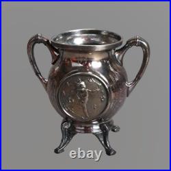 Antique Five Piece Bailey & Brainard Egyptian Revival Silver Plate Tea Set C1890