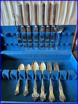 Antique Flatware Set Rogers Poppy Pattern 24 piece Intricate Silver-plate