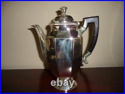 Antique French CHRISTOFLE 4-Piece Silver Plate Art Deco Coffee & Tea Set WithBoxes